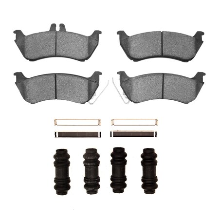 Dynamic Friction Co 5000 Advanced Brake Pads - Low Metallic and Hardware Kit, Long Pad Wear, Rear 1551-0875-01